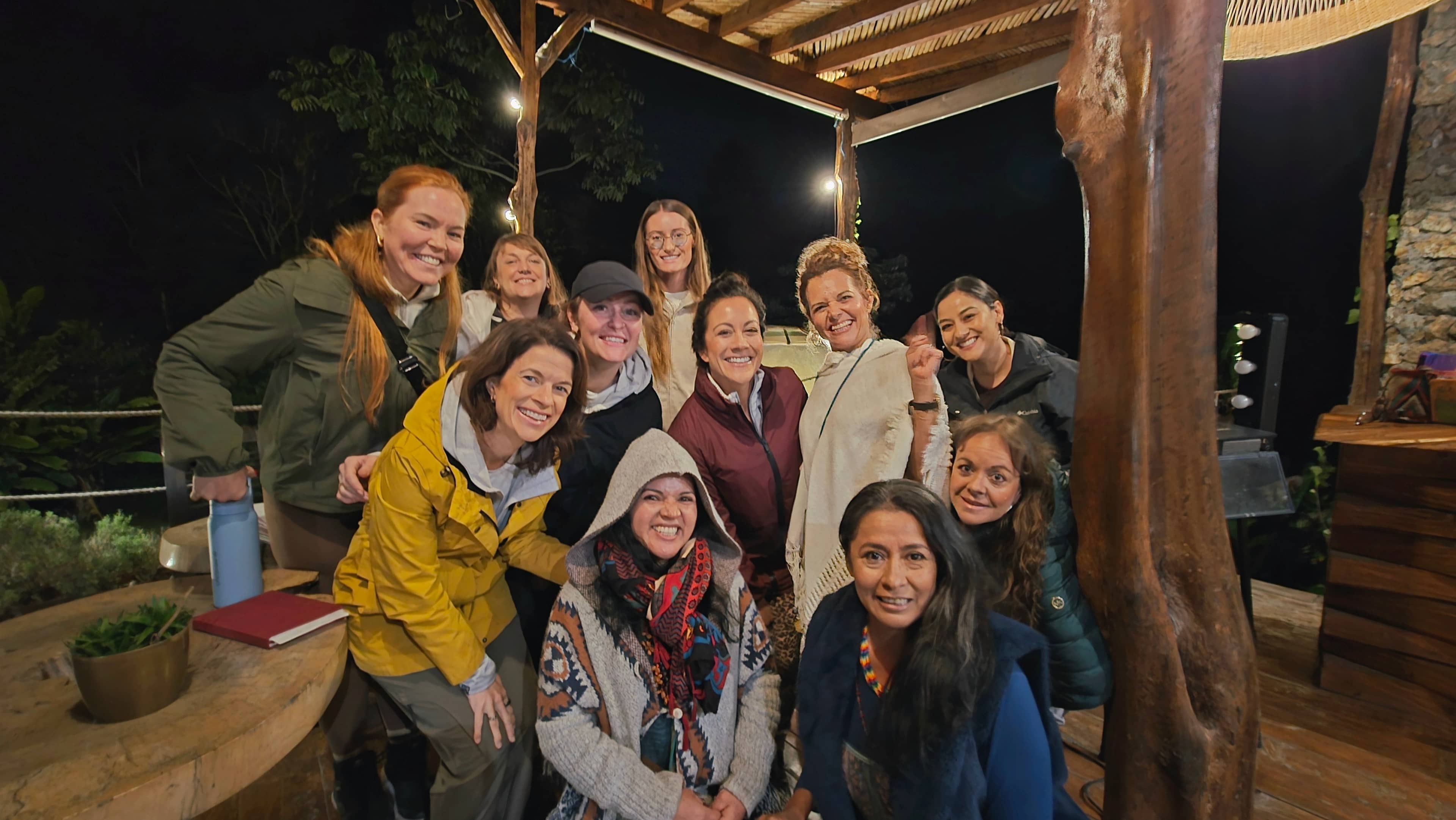 Women gathered together during a supportive Camino al Sol retreat in Colombia
