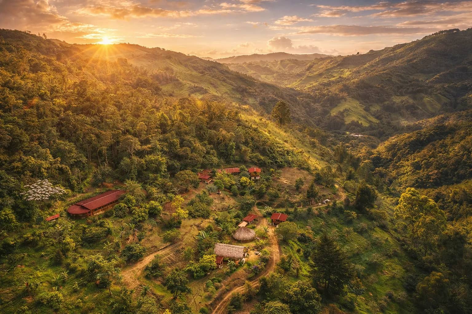 Peaceful mountain retreat setting for ayahuasca preparation and safety