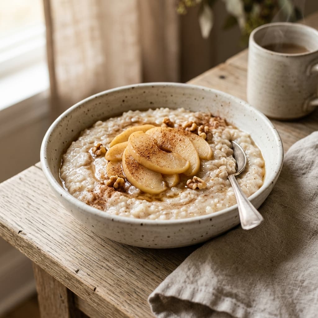 Warm Rice Porridge with Apple