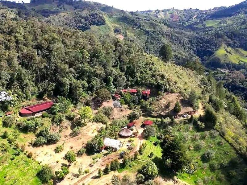 Aerial view of the Antioquia mountains around Yaogará