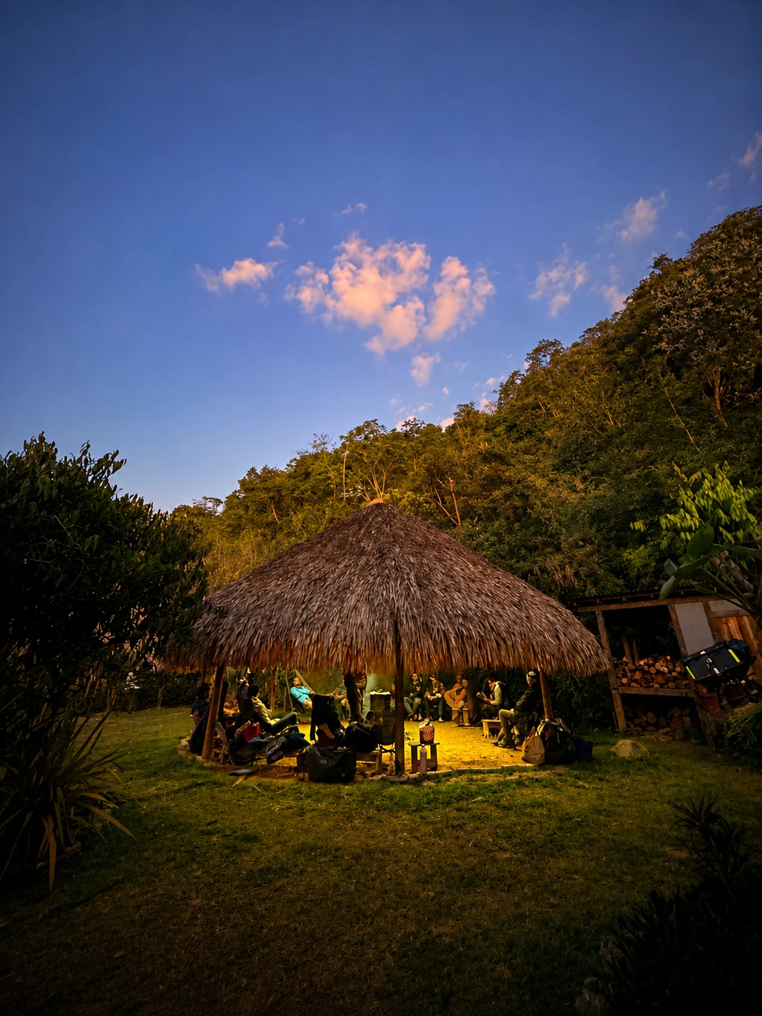 The bohio at the retreat during dusk