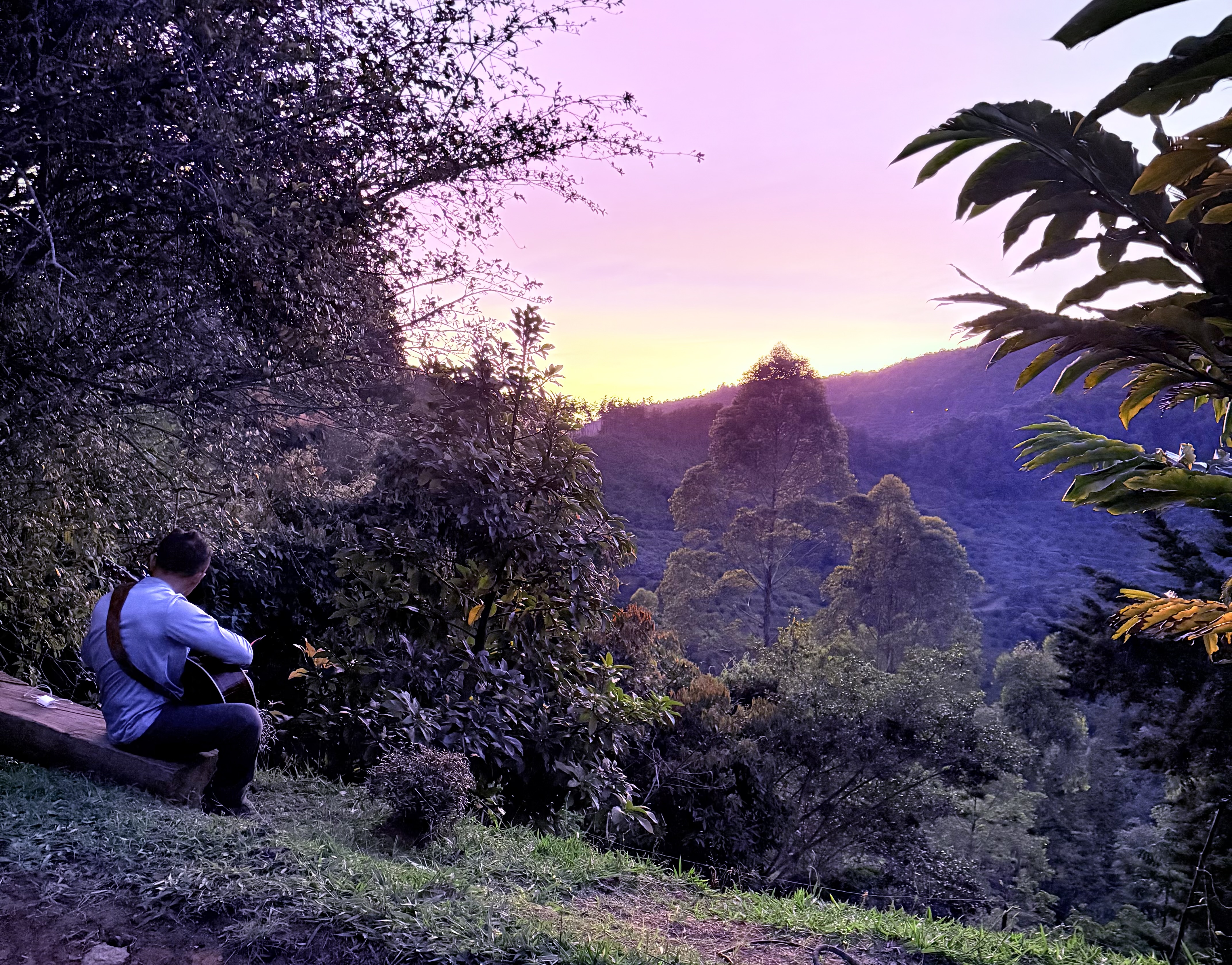 A quiet sunset view from the retreat hillside